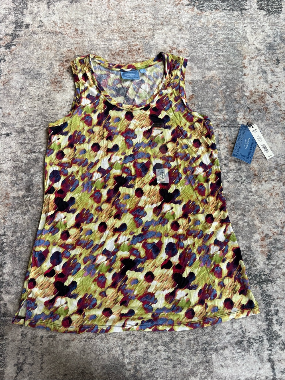Kohl's Multicolor Floral Print Tank Top - Yellow, Purple, Blue